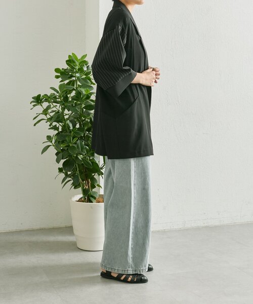 ear PAPILLONNER（イアパピヨネ）の「切替半袖ジャケット【SUM1 STYLE】（その他アウター・レディース・チャコールグレー/ブラック/キャメル・FREE）」の22枚目の写真