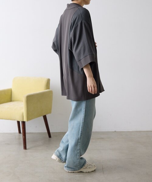 ear PAPILLONNER（イアパピヨネ）の「切替半袖ジャケット【SUM1 STYLE】（その他アウター・レディース・チャコールグレー/ブラック/キャメル・FREE）」の15枚目の写真