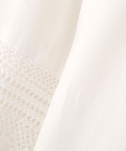 human woman（ヒューマンウーマン）の「◆レースドッキングクルーネックブラウス（シャツ/ブラウス・レディース・ネイビー/ホワイト/ブルー・MEDIUM）」の7枚目の写真