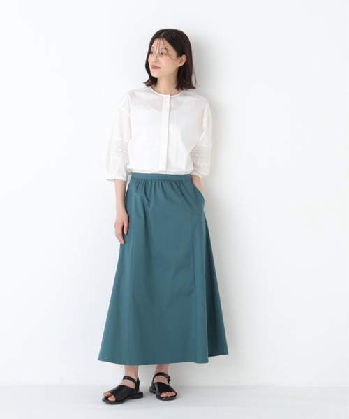 human woman（ヒューマンウーマン）の「◆レースドッキングクルーネックブラウス（シャツ/ブラウス・レディース・ネイビー/ホワイト/ブルー・MEDIUM）」の10枚目の写真