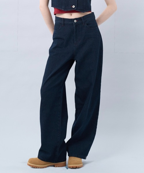 BENUA(ベヌア)の「Wide leg denim pants -ワイドレッグデニムパンツ-(デニムパンツ・レディース・グレー/インディゴブルー・MEDIUM/LARGE)」の6枚目の写真