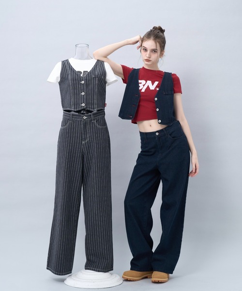 BENUA(ベヌア)の「Wide leg denim pants -ワイドレッグデニムパンツ-(デニムパンツ・レディース・グレー/インディゴブルー・MEDIUM/LARGE)」の16枚目の写真