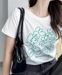 フラワー刺繍 半袖 Ｔシャツ
