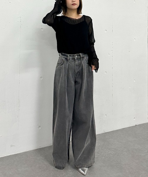 archives（アルシーヴ）の「シアー楊柳ＴＯＰＳ／（Tシャツ/カットソー・レディース・グレー/アイボリー/モカ/ピンク・MEDIUM）」の20枚目の写真