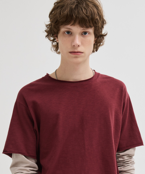 LEIRE（ルアール）の「カットオフレイヤードロングスリーブTシャツ[バーガンディ]（Tシャツ/カットソー・メンズ・その他・MEDIUM/LARGE/X-LARGE）」の5枚目の写真