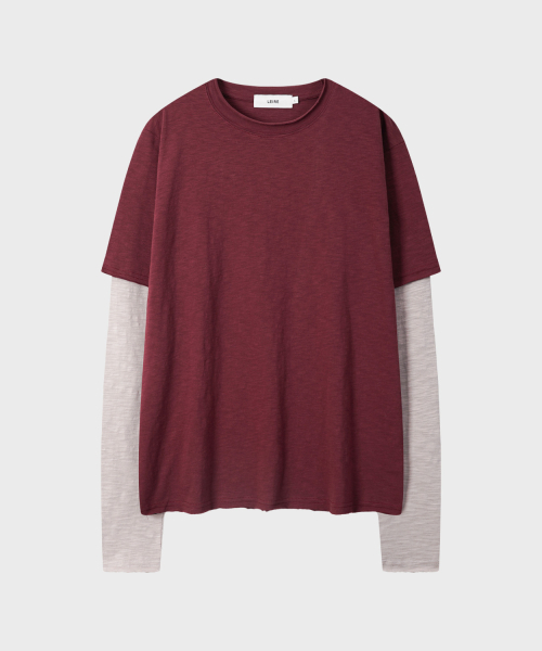 LEIRE（ルアール）の「カットオフレイヤードロングスリーブTシャツ[バーガンディ]（Tシャツ/カットソー・メンズ・その他・MEDIUM/LARGE/X-LARGE）」の6枚目の写真