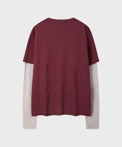 LEIRE（ルアール）の「カットオフレイヤードロングスリーブTシャツ[バーガンディ]（Tシャツ/カットソー・メンズ・その他・MEDIUM/LARGE/X-LARGE）」の7枚目の写真