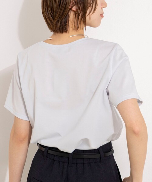 NOLLEY’S（ノーリーズ）の「ウォッシャブルプリントT（Tシャツ/カットソー・レディース・サックスブルー/ネイビー/ホワイト/ダークブラウン・38）」の13枚目の写真