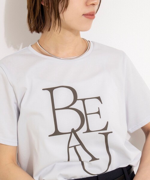 NOLLEY’S（ノーリーズ）の「ウォッシャブルプリントT（Tシャツ/カットソー・レディース・サックスブルー/ネイビー/ホワイト/ダークブラウン・38）」の14枚目の写真