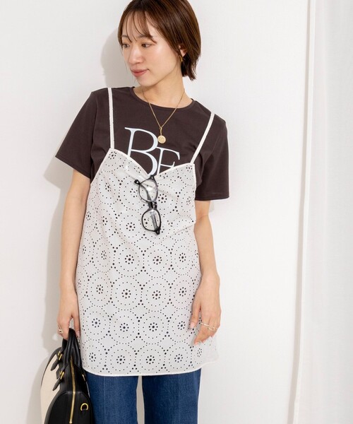 NOLLEY’S（ノーリーズ）の「ウォッシャブルプリントT（Tシャツ/カットソー・レディース・サックスブルー/ネイビー/ホワイト/ダークブラウン・38）」の18枚目の写真