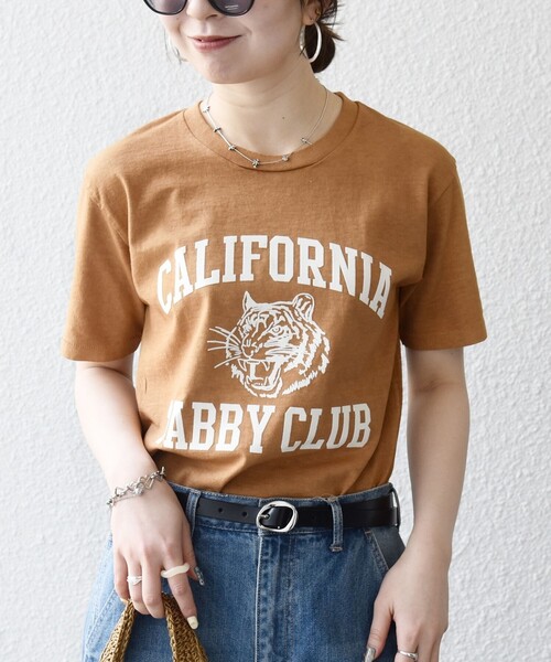 MIXTA(ミクスタ)の「Mixta:〈洗濯機可能〉MIXTIGER プリント TEE(Tシャツ/カットソー・レディース・グレー/チャコールグレー/ナチュラル/キャメル・ONE SIZE)」の4枚目の写真