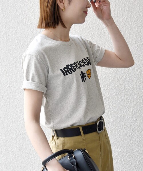 MIXTA（ミクスタ）の「Mixta:〈洗濯機可能〉MIXTIGER プリント TEE（Tシャツ/カットソー・レディース・グレー/チャコールグレー/ナチュラル/キャメル・ONE SIZE）」の13枚目の写真