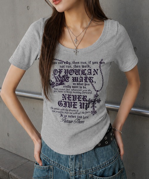 半袖Tシャツ/英字ロゴ/レター/平成ギャル（Tシャツ/カットソー