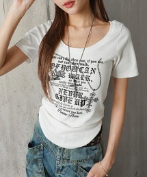 SPINNS | 半袖Tシャツ/英字ロゴ/レター/平成ギャル(Tシャツ/カットソー)