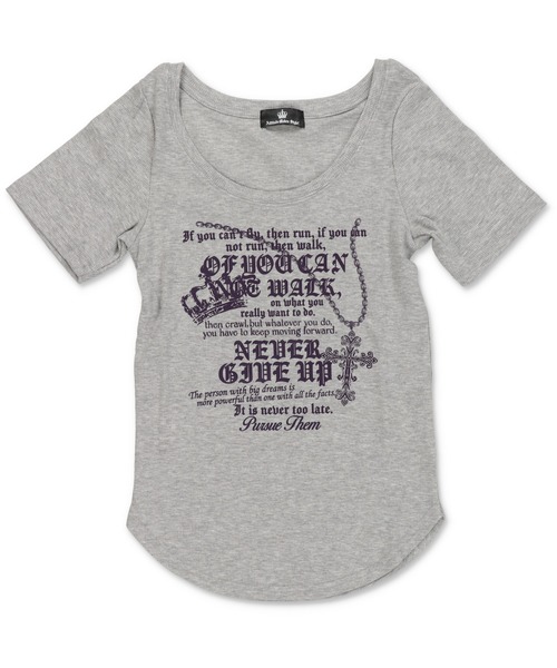 SPINNS（スピンズ）の「半袖Tシャツ/英字ロゴ/レター/平成ギャル（Tシャツ/カットソー・レディース・オフホワイト/ブラック/ベージュ/グレー・ONESIZE）」の17枚目の写真