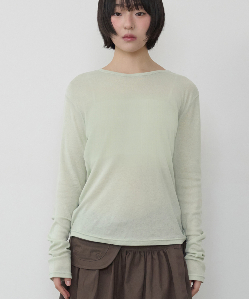 BAUF（バウフ）の「ハウスエッセンシャル ロングスリーブ [ライトグリーン]（Tシャツ/カットソー・レディース・その他・FREE）」の2枚目の写真