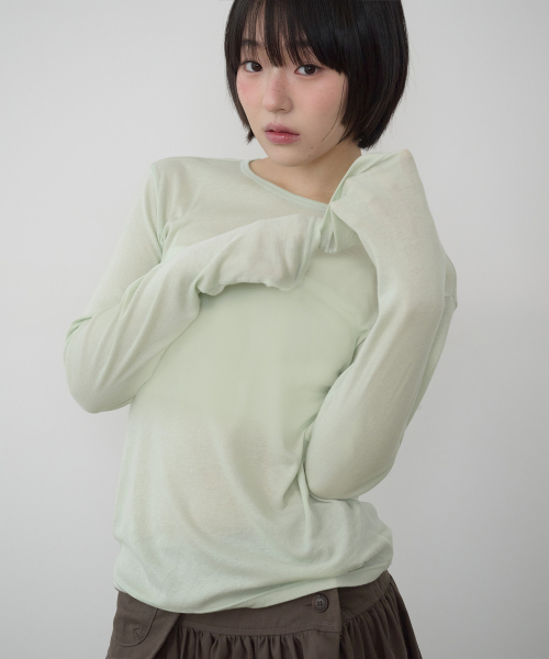 BAUF（バウフ）の「ハウスエッセンシャル ロングスリーブ [ライトグリーン]（Tシャツ/カットソー・レディース・その他・FREE）」の3枚目の写真