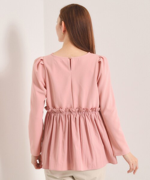 ITS'DEMO（イッツデモ）の「【洗濯機OK】異素材ドッキングトップス（Tシャツ/カットソー・レディース・ベビーピンク/ブラック/アイボリー・00）」の18枚目の写真