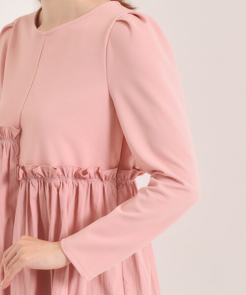 ITS'DEMO（イッツデモ）の「【洗濯機OK】異素材ドッキングトップス（Tシャツ/カットソー・レディース・ベビーピンク/ブラック/アイボリー・00）」の22枚目の写真