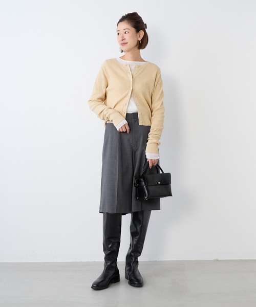 MICA&DEAL(マイカ&ディール)の「1タックハーフパンツ〈2サイズ展開〉(その他パンツ・レディース・グレー/ベージュ/ネイビー・36/38)」の5枚目の写真