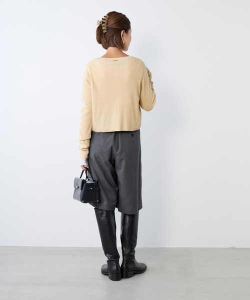 MICA&DEAL(マイカ&ディール)の「1タックハーフパンツ〈2サイズ展開〉(その他パンツ・レディース・グレー/ベージュ/ネイビー・36/38)」の6枚目の写真