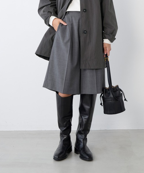 MICA&DEAL(マイカ&ディール)の「1タックハーフパンツ〈2サイズ展開〉(その他パンツ・レディース・グレー/ベージュ/ネイビー・36/38)」の12枚目の写真