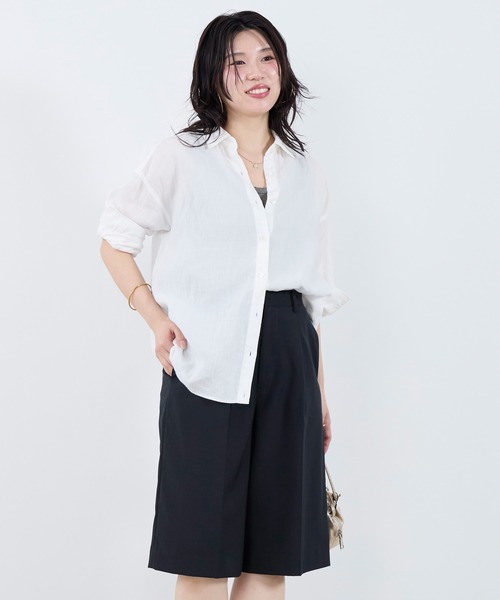 MICA&DEAL（マイカ＆ディール）の「1タックハーフパンツ〈2サイズ展開〉（その他パンツ・レディース・グレー/ベージュ/ネイビー・36/38）」の6枚目の写真