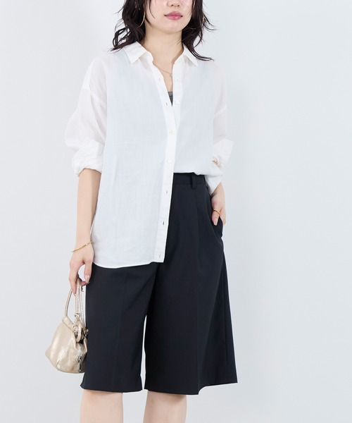 MICA&DEAL（マイカ＆ディール）の「1タックハーフパンツ〈2サイズ展開〉（その他パンツ・レディース・グレー/ベージュ/ネイビー・36/38）」の7枚目の写真