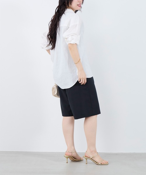 MICA&DEAL（マイカ＆ディール）の「1タックハーフパンツ〈2サイズ展開〉（その他パンツ・レディース・グレー/ベージュ/ネイビー・36/38）」の10枚目の写真