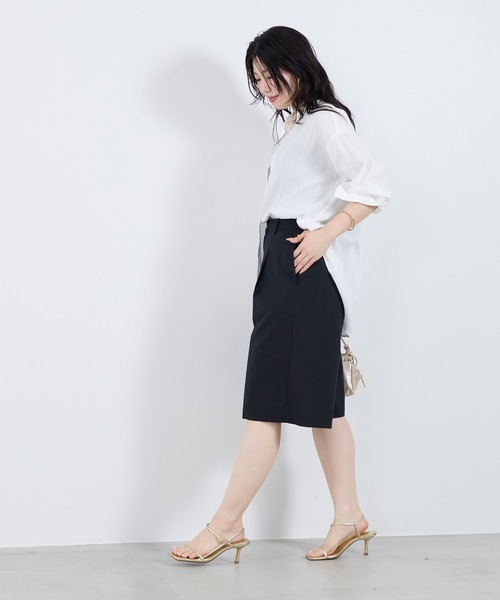 MICA&DEAL（マイカ＆ディール）の「1タックハーフパンツ〈2サイズ展開〉（その他パンツ・レディース・グレー/ベージュ/ネイビー・36/38）」の12枚目の写真