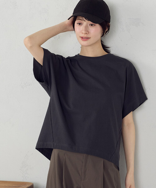 COMME CA ISM(コムサイズム)の「日本の色 カラーTシャツ(Tシャツ/カットソー・レディース・アイボリー/グリーン/チャコール/オレンジ・SMALL/MEDIUM/LARGE)」の3枚目の写真