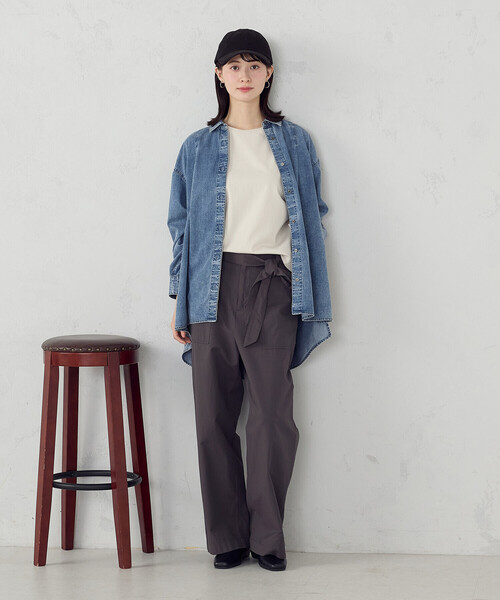 COMME CA ISM(コムサイズム)の「日本の色 カラーTシャツ(Tシャツ/カットソー・レディース・アイボリー/グリーン/チャコール/オレンジ・SMALL/MEDIUM/LARGE)」の6枚目の写真