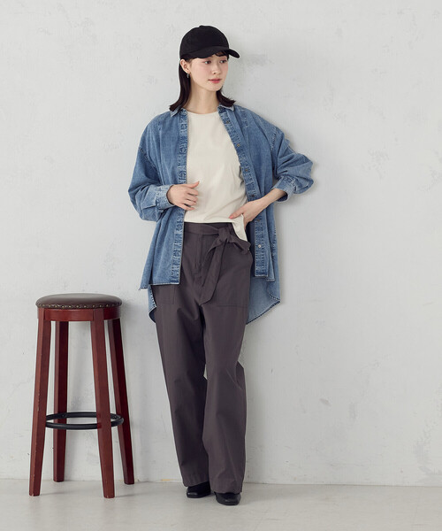 COMME CA ISM(コムサイズム)の「日本の色 カラーTシャツ(Tシャツ/カットソー・レディース・アイボリー/グリーン/チャコール/オレンジ・SMALL/MEDIUM/LARGE)」の7枚目の写真