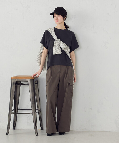COMME CA ISM(コムサイズム)の「日本の色 カラーTシャツ(Tシャツ/カットソー・レディース・アイボリー/グリーン/チャコール/オレンジ・SMALL/MEDIUM/LARGE)」の9枚目の写真