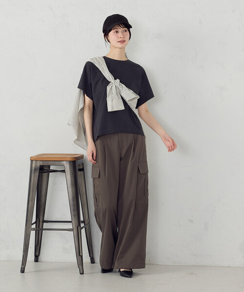 COMME CA ISM(コムサイズム)の「日本の色 カラーTシャツ(Tシャツ/カットソー・レディース・アイボリー/グリーン/チャコール/オレンジ・SMALL/MEDIUM/LARGE)」の10枚目の写真