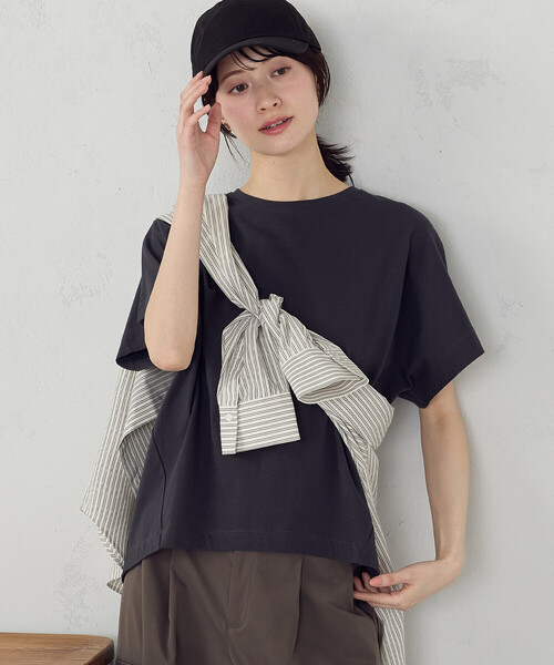 COMME CA ISM(コムサイズム)の「日本の色 カラーTシャツ(Tシャツ/カットソー・レディース・アイボリー/グリーン/チャコール/オレンジ・SMALL/MEDIUM/LARGE)」の11枚目の写真