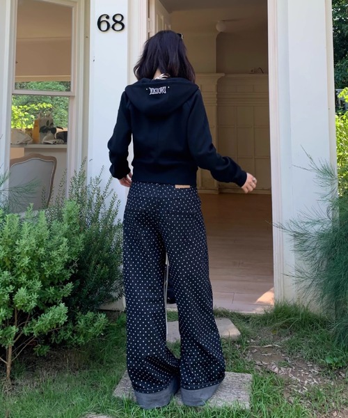 almo(アルモ)の「【LAMPOON】ドットブラックデニムパンツ(デニムパンツ・レディース・ブラック・MEDIUM/SMALL/LARGE)」の3枚目の写真