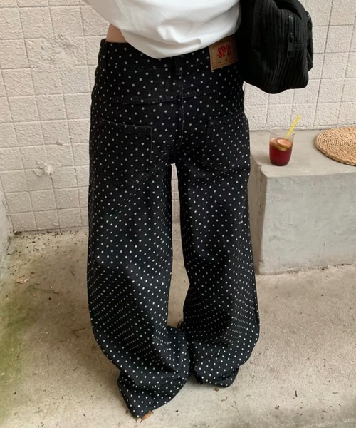 almo(アルモ)の「【LAMPOON】ドットブラックデニムパンツ(デニムパンツ・レディース・ブラック・MEDIUM/SMALL/LARGE)」の13枚目の写真
