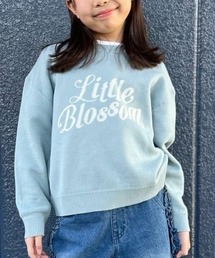 Right-on | 【VIVIAN BLUE】ジャガードロゴセーター (キッズニット / 柔らか素材 / デイリーユース)(ニット/セーター)