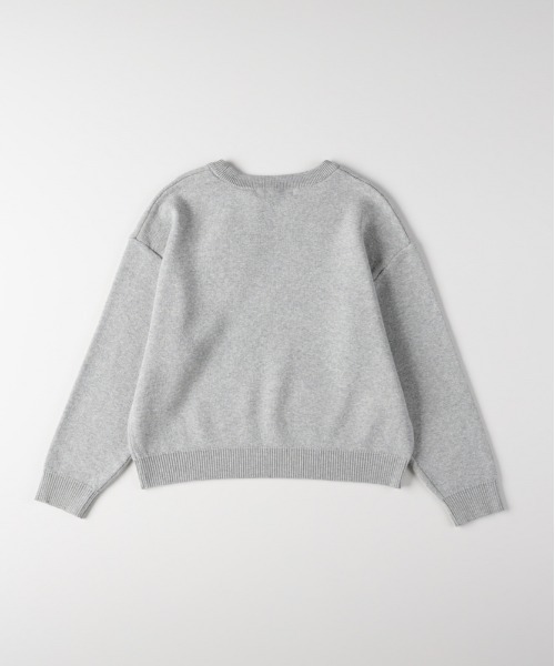 Right-on（ライトオン）の「【VIVIAN BLUE】ジャガードロゴセーター (キッズニット / 柔らか素材 / デイリーユース)（ニット/セーター・キッズ・ピンク/サックスブルー/グレー・130/140/110/120）」の4枚目の写真