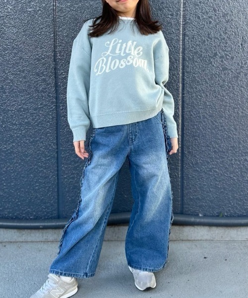 Right-on（ライトオン）の「【VIVIAN BLUE】ジャガードロゴセーター (キッズニット / 柔らか素材 / デイリーユース)（ニット/セーター・キッズ・ピンク/サックスブルー/グレー・130/140/110/120）」の13枚目の写真