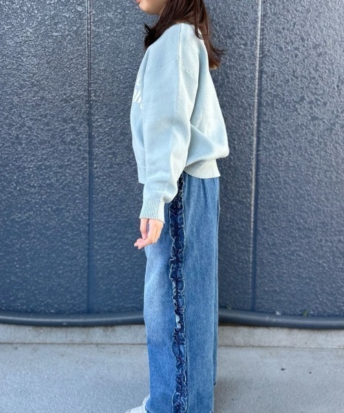 Right-on（ライトオン）の「【VIVIAN BLUE】ジャガードロゴセーター (キッズニット / 柔らか素材 / デイリーユース)（ニット/セーター・キッズ・ピンク/サックスブルー/グレー・130/140/110/120）」の14枚目の写真