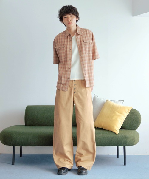 Zooodle(ズードル)の「Button fly chino pants - ボタンフライチノパンツ -(チノパンツ・メンズ・カーキ/ベージュ・MEDIUM/LARGE)」の9枚目の写真