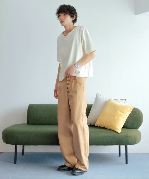 Zooodle(ズードル)の「Button fly chino pants - ボタンフライチノパンツ -(チノパンツ・メンズ・カーキ/ベージュ・MEDIUM/LARGE)」の17枚目の写真