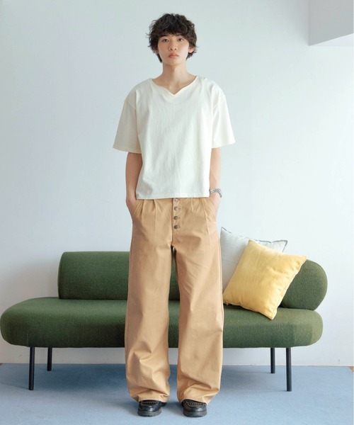 Zooodle(ズードル)の「Button fly chino pants - ボタンフライチノパンツ -(チノパンツ・メンズ・カーキ/ベージュ・MEDIUM/LARGE)」の16枚目の写真