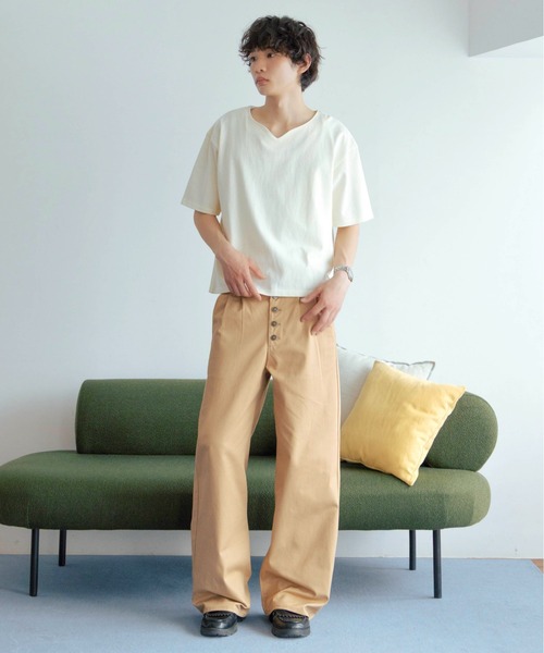 Zooodle(ズードル)の「Button fly chino pants - ボタンフライチノパンツ -(チノパンツ・メンズ・カーキ/ベージュ・MEDIUM/LARGE)」の19枚目の写真
