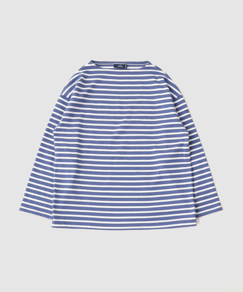 SAINT JAMES(セントジェームス)の「SAINT JAMES (セントジェームス) 別注 ウエッソン ルーズ ボーダー(サイズ7)(Tシャツ/カットソー・メンズ・キャメル/コバルトブルー/ブラウン系その他・7)」の3枚目の写真