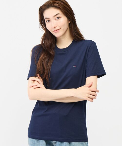 tommy jeans(トミー ジーンズ)の「【オンライン限定】ユニセックス スリムジャージー クルーネックTシャツ 2枚パック(ブラック/ネイビー)(Tシャツ/カットソー・メンズ・マルチ・MEDIUM/SMALL/XX-LARGE/X-LARGE/LARGE)」の11枚目の写真