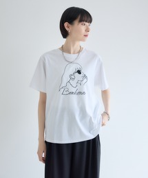ROSIEE 女の子柄コード刺繍Tシャツ