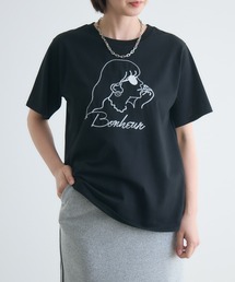 ROSIEE 女の子柄コード刺繍Tシャツ